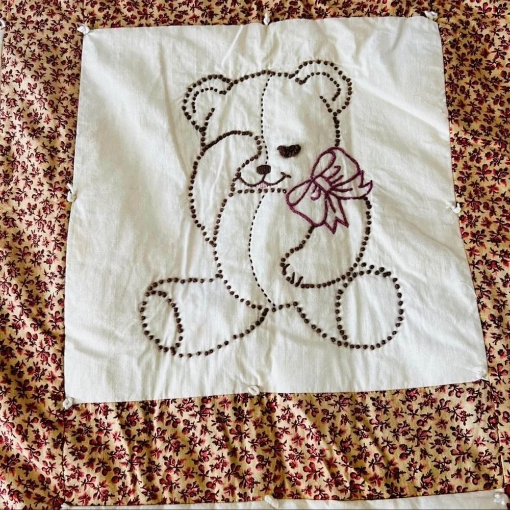 52”x40”Vintage Homemade Kids Quilt.